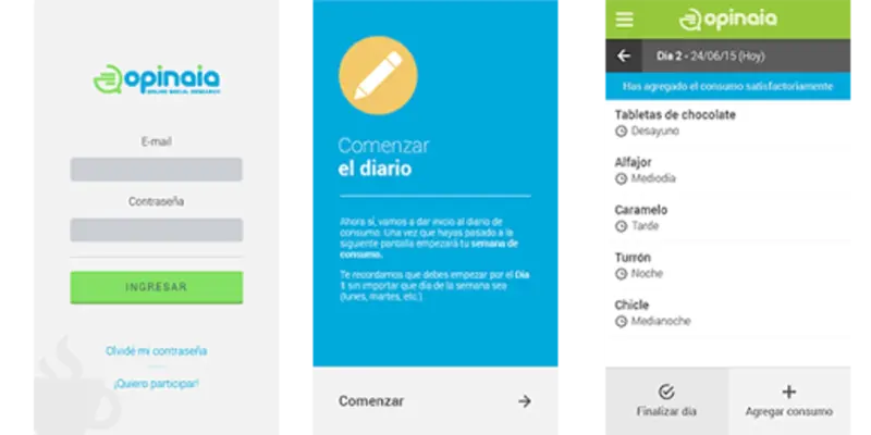 [DEMO] Opinaia Diario de Consumo android App screenshot 0